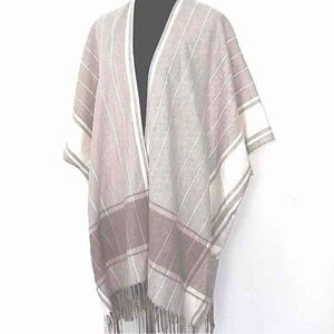 Loft Cozycore Oversized Travel Wrap Poncho Shawl Soft Warm Plaid Striped